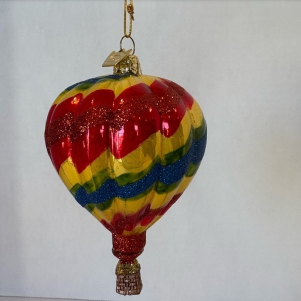 Hot Air Balloon Ornament Kurt Adler NWT Striped Balloon Festival
